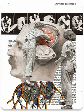 Vintage brain collage